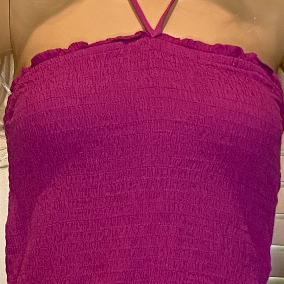 Wild Fable Neck Tie Halter Crinkle Smocked Rayon Jumper Shorts Various Sizes NWT - Picture 2 of 9